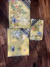 vintage Taste Maker yellow floral 70s  Twin Sheet Set new picture