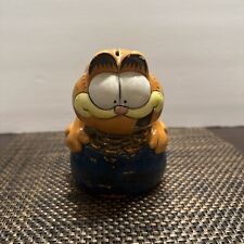 VTG. Enesco Garfield Coin Bank Pot of Gold Cat Ceramic Figurine 1981 w/ Stopper picture