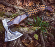 Valhalla Viking Axe - Hand-Forged Carbon Steel Battle Ready Hatchet Throwing Axe picture