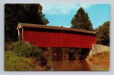 Postcard Marietta PA Pennsylvania Johnson's Mill Covered Bridge Rte 340 picture