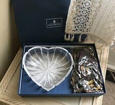 Vintage Wedgwood Lead Crystal Heart Shaped Trinket Box w/ Potpourri  Candy Dish picture