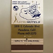Vintage 1960s Astromotels Pasadena California Midcentury Jet Age Matchbook Cover picture