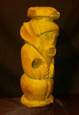 INTERESTING & UNUSUAL Large Antique Hand Carved Wood PRIMITIVE Totem Sculpture picture