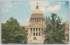 State View~Jackson MS~Mississippi State Capitol~Built 1903~Eagle On Top~Vtg PC picture