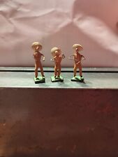 Vtg Mariachi Band Dancing Folk Art Mexican 3 Piece Hand Crafted Clay picture