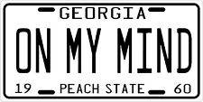 Georgia On My Mind 1960 Georgia License Plate picture