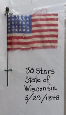 30 Star Antique Silk Flag. Old and Rare . picture