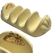 VTG Taco Holder Builder Ceramic Taco Lovers Tray Server Mexican Food Gift picture
