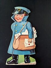 Vintage Mailman Die Cut Valentine Card With Easel Stand picture