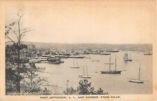 c.1915? Bird's Eye View Boats in Harbor & Docks Port Jefferson LI NY post card picture