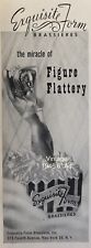 1946 Exquisite Form Brassieres Miracle Of Figure Flattery PRINT AD 6”Vintage picture