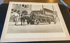 Old Reprint of Early 1900s Photo Horse Drawn Fire Truck with Driver picture