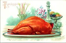 Vtg Postcard Tuck's Thanksgiving Day RJ Wealthy Artist Signed Turkey Embossed UP picture