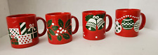 4 WAECHTERSBACH VINTAGE CHRISTMAS COFFEE CUPS MUGS WEST GERMANY picture