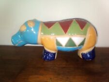 Raku Pottery South African Hippo - Multi Colored Handmade... picture