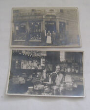 2 UNCOMMON 1907-15 ENGLISH REALPHOTO POSTCARDS “W.J. BEATTIE TEA WINE & SPIRIT M picture