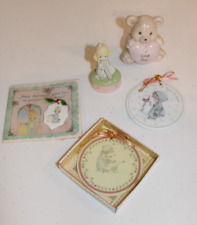 Precious Moments Lot of 3 Christmas Ornaments, 1 Ceramic Teddy, and 1 Figurine picture