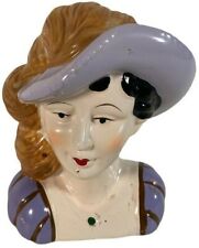 Vintage Ceramic Victorian Lady Head Figurine 5.25