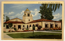 City Hall, Santa Maria, California CA Vintage Linen Postcard picture