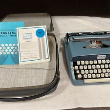 Vintage Brother Webster XL-500 Blue Portable Manual Typewriter w/Case&Manual picture