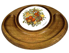Vintage Goodwood Oval Wooden Charcuterie Board With Ceramic Tile Inlay 12”X9” picture