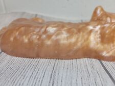 Artisan Made Poured Resin Orange Sleeping Cat Figurine picture