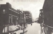 Vintage Postcard 1920s Main Street from Clinton St. Woonsocket RI Rhode Island picture