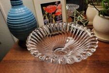 Rogaska Crystal Ribbed Fluted Large Art Deco Bowl Very Heavy , Thick Crystal picture