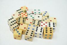 Vintage Lot Dice Mixed 24 Various Sizes Shapes Color Pips Some Bakelite picture