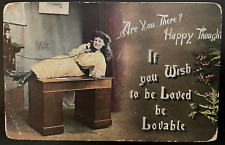 Vintage Victorian Postcard 1901-1910 Are You Though? If You wish to Be Loved.... picture