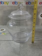 Antique Glass Apothecary Canister Storage Jar 10 1/4 Inches  Ground Glass Top picture