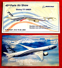 Boeing 777-300ER 2003 Paris Air Show Demonstration Flight Cover and Card picture