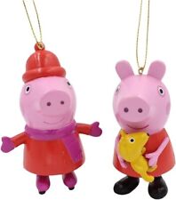 Set of 2 Peppa Pig Molded Christmas Ornaments picture