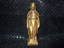 Vintage Cast Metal Madonna Virgin Mary Our Lady Of Knock Gold tone Statue picture