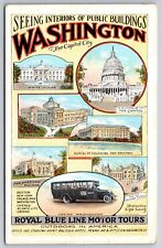 Washington DC~Royal Blue Line Motor Tours~White House~Capitol~Library~1920s Pc picture