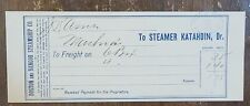 c1880 Freight Bill Steamer Katahdin Dr Boston and Bangor Steamship Company picture