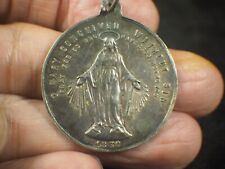 1830 Antique Solid Silver Congregation of the Children of Mary Medallion Pendant picture