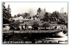 NEW RIVERSIDE MOTEL BEND OREGON OR 50s REAL PHOTO RPPC picture