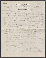 1917 Unsigned Handwritten Letter Pipkin & Story Farmington MO Realtors picture