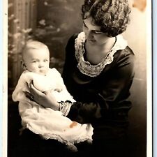 ID'd c1910s Cute Mother & Baby Boy RPPC Family Kid Photo Julia & Billy Bass A174 picture