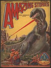 Amazing Stories 1929 February. Dinosaur cover.    Pulp picture