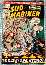 Sub-Mariner #61 (May 1973, Marvel)🗝️ Very Good 4.0 Everett's last published art picture