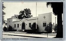 WOODLAND, CA California    POST OFFICE    c1940s   Silver Border   Postcard picture