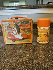 Vintage 1981 Disney The Fox & the Hound Metal Lunchbox & Thermos By Aladdin picture
