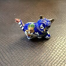 Beautiful Cloisonne Cat Figurines Hand Crafted with  Enamel & Floral Design picture
