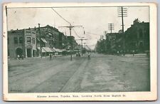 Postcard Kansas Avenue, Topeka KS Looking North from Eighth Street 1909 P174 picture