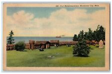 c1940's Fort Michilimackinac Barn Mackinaw City Michigan MI Unposted Postcard picture