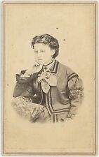 Artistically Posed Pretty Young Lady Identified 1860s CDV Carte de Visite X791 picture