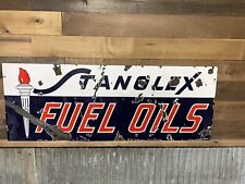 Rare Original Stanolex Fuel Oils Porcelain Sign Gas And Oil Advertising  picture