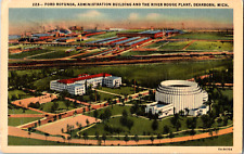 Vintage 1930s Ford Rotunda Admin Building River Rouge Plant Dearborn MI Postcard picture
